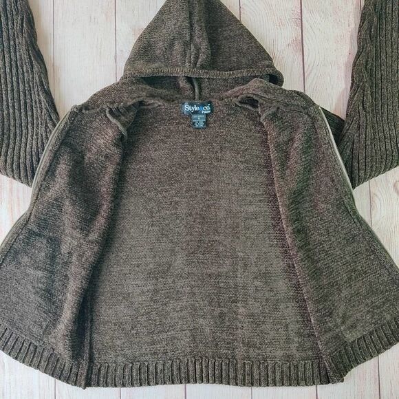Style & Co. velour zip front hoodie cardigan sz SP - Picture 5 of 8